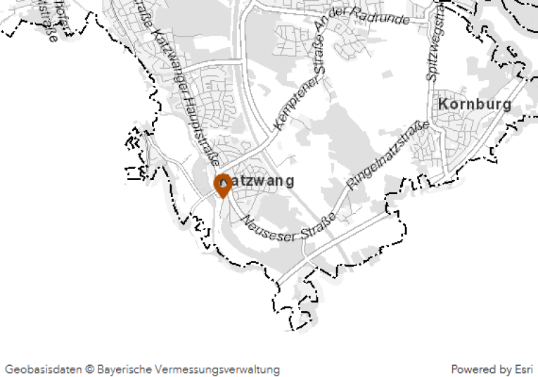 Ein Teil von einem Stadt·plan von Nürnberg. Auf dem Stadt·plan ist 1 orangene Markierung., Bild © NN / Stadt Nürnberg