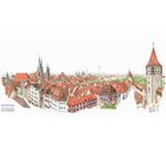 Panorama der Nürnberger Altstadt von der Giebellaterne des Pilatushauses aus gesehen
