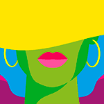 Illustration eines Frauenkopfes mit Hut