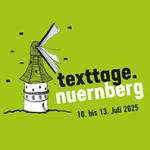 Veranstaltungsmotiv zu den Texttagen Nürnberg vom 10. bis 13. Juli 2025. Illustration einer Windmühle.
