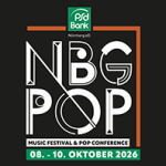Nürnberg Pop. Music Festival & Pop Conference. 8. bis 10. Oktober 2026