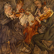 Gemälde von Max Oppenheimer: Rosé-Quartett – Rosenquartett, 1925