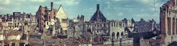 Zerstörte Altstadt in Nürnberg nach dem zweiten Weltkrieg