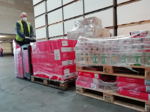 Anlieferung der Hilfsgüter für die Ukraine