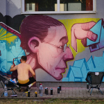 Ausschnitt aus dem Streetartprojekt Nürnberger Graffitikünstler in Skopje, Nordmazedonien