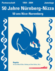 Titelbild der Jubiläumsbroschüre 50 Jahre Städtepartnerschaft Nürnberg - Nizza