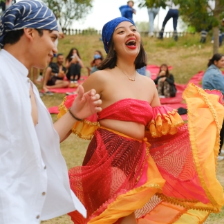 Sie brachten Stimmung auf den Platz...