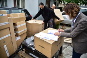 Ankunft des Profimaterials für Schornsteinfeger in Skopje
