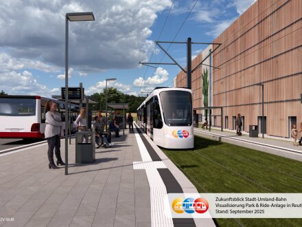Bild von der neuen Park & Ride-Anlage Reutles in Nürnberg. Das Bild ist mit einem Computer gemacht., Bild © Claus Hirche / ZV StUB