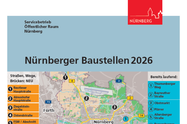 Übersicht zu den Sommer·bau·stellen in Nürnberg.