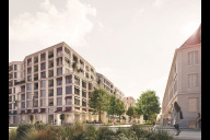 Bild Wettbewerb Sielstraße: Auf dem alten Lederer Areal entsteht ein neues, identitätsstiftendes Quartier mit Wohnungen, einer Kindertagesstätte, Läden zur Nahversorgung und einer Mensa. Der alte Biergarten wird zum Nachbarschaftspark für Gostenhof. 

