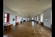 Bild Während der Sanierung des Dachtragwerks der Burg Hoheneck wurde auch die Decke des darunterliegenden Rittersaals vollständig überarbeitet.