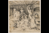 Bild Albrecht Dürer: Das Frauenbad, 1493, Federzeichnung.