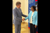 Bild Oberbürgermeister Marcus König gratuliert der neuen Friedensnobelpreisträgerin Navanethem Pillay in Nürnberg.
