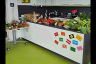 Bild Buffet mit geretteten Lebensmitteln in der Energie- und Umweltstation Nürnberg.