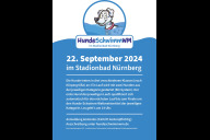 Bild Die Ausschreibung der Hundeschwimm-Meisterschaft anlässlich des Hundebadetags am Sonntag, 22. September 2024, im Nürnberger Stadionbad. Der Hundebadetag findet heuer zum zehnten Mal statt.