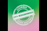 Bild Das diesjährige „Stempellogo der Nürnberger Wochen gegen Rassismus 2026 – 100% Menschenwürde". 