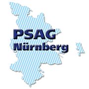 Umriss der Stadt Nürnberg mit Buchstaben PSAG
