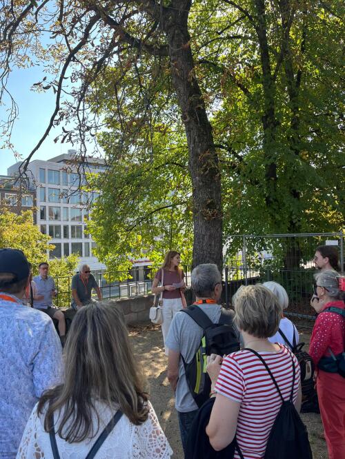 Foto zu den Stadtverführungen 2025 an der Station Pocket Park Marientorzwinger
