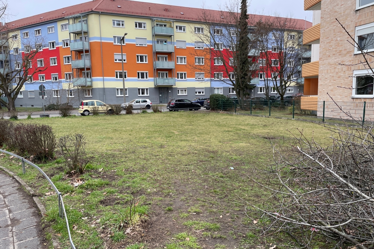 Grünfläche Calvinstraße vorher, Bild © Servicebetrieb Öffentlicher Raum / Stadt Nürnberg