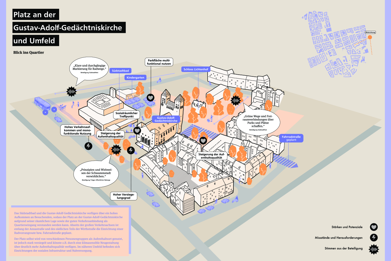 Anflug Platz an der Gustav-Adolf-Gedächtniskirche und Umfeld