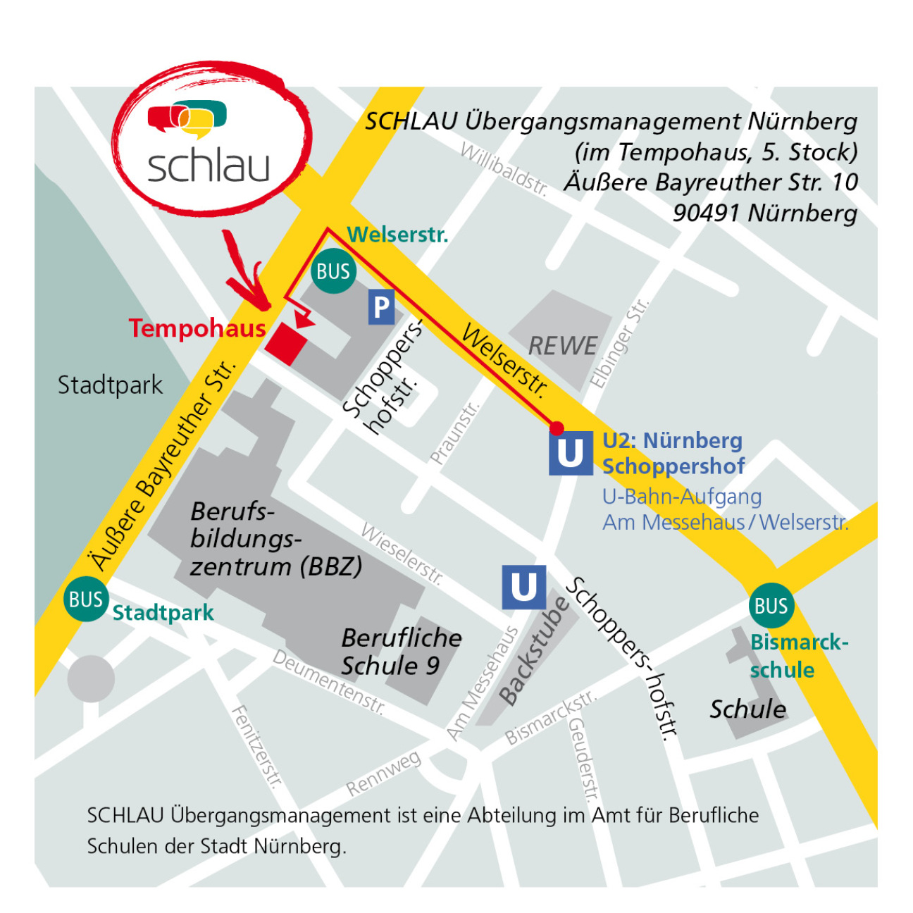 Wegbeschreibung zu SCHLAU, Bild © SCHLAU