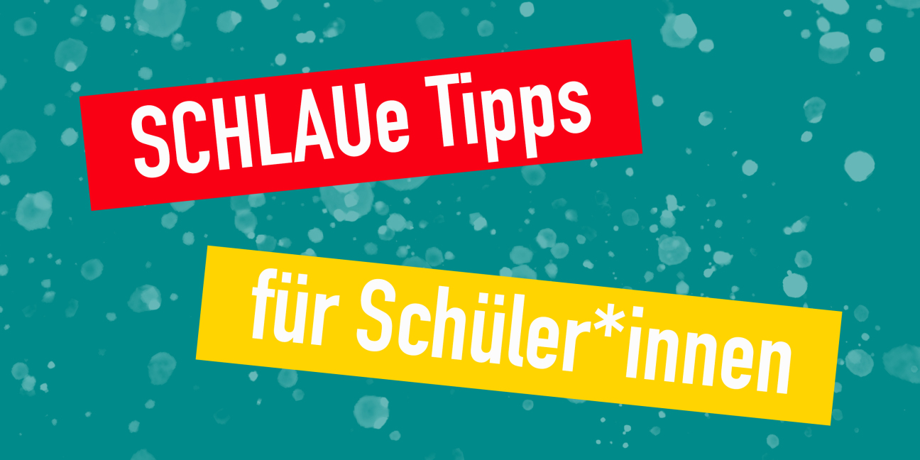 Bild © Stadt Nürnberg Grafik: SCHLAUe Tipps für Schüler*innen, Bild © Stadt Nürnberg