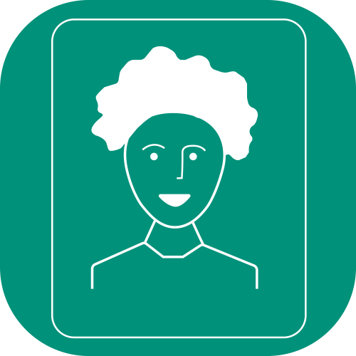 Grafische Darstellung von einem Bewerbungsfoto als Icon.