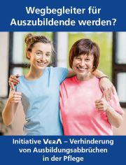 Key-Visual der Initiative VerA - Verhinderung von Ausbildungsabbrüchen in der Pflege.