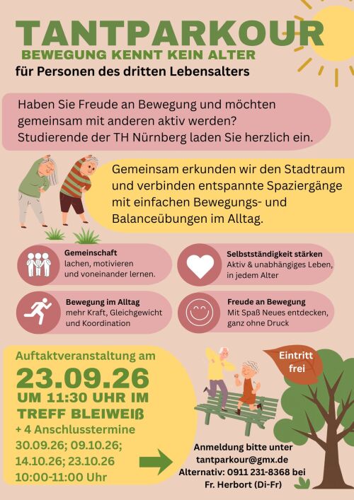 Tantparkour Flyer Bleiweiss