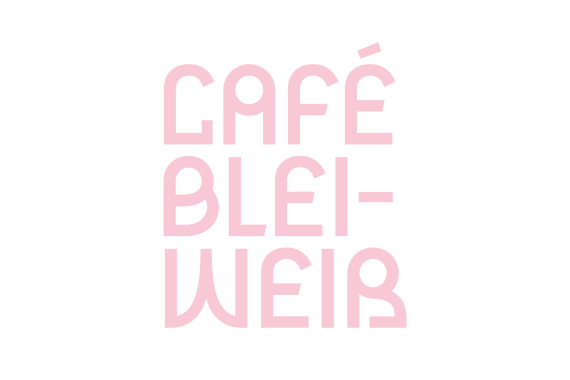 Schriftzug Café Bleiweiß