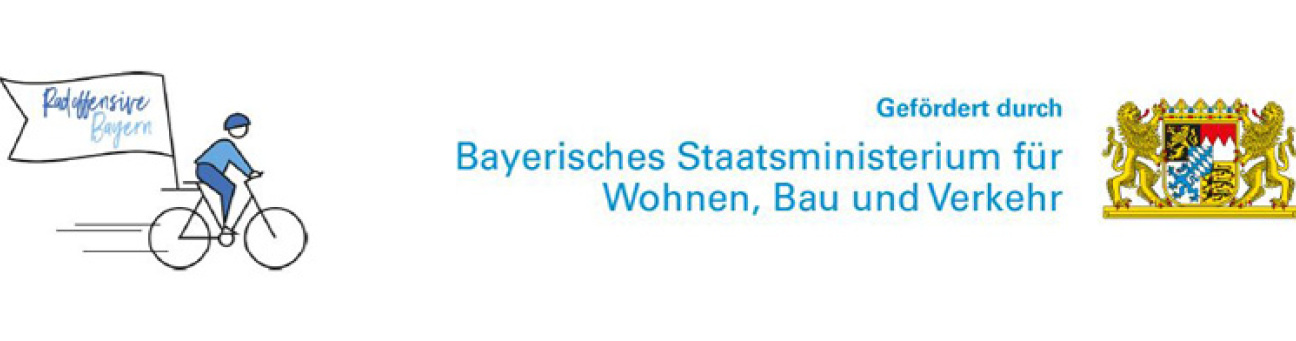 Fahrradstr Friedrichstr gefördert durch das Bayerische Staatsministerium für Wohnen, Bau und Verkehr, Bestandteil der Radoffensive Bayern, Bild © Bayerisches Verkehrsministerium