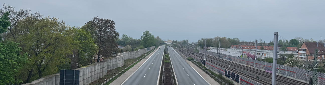 Frankenschnellweg Abschnitt West im Frühling 2025