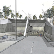 Zwischen Jansenbrücke und der Tunneleinfahrt liegt ein Teil des Frankenschnellwegs, der nicht umgebaut wird.