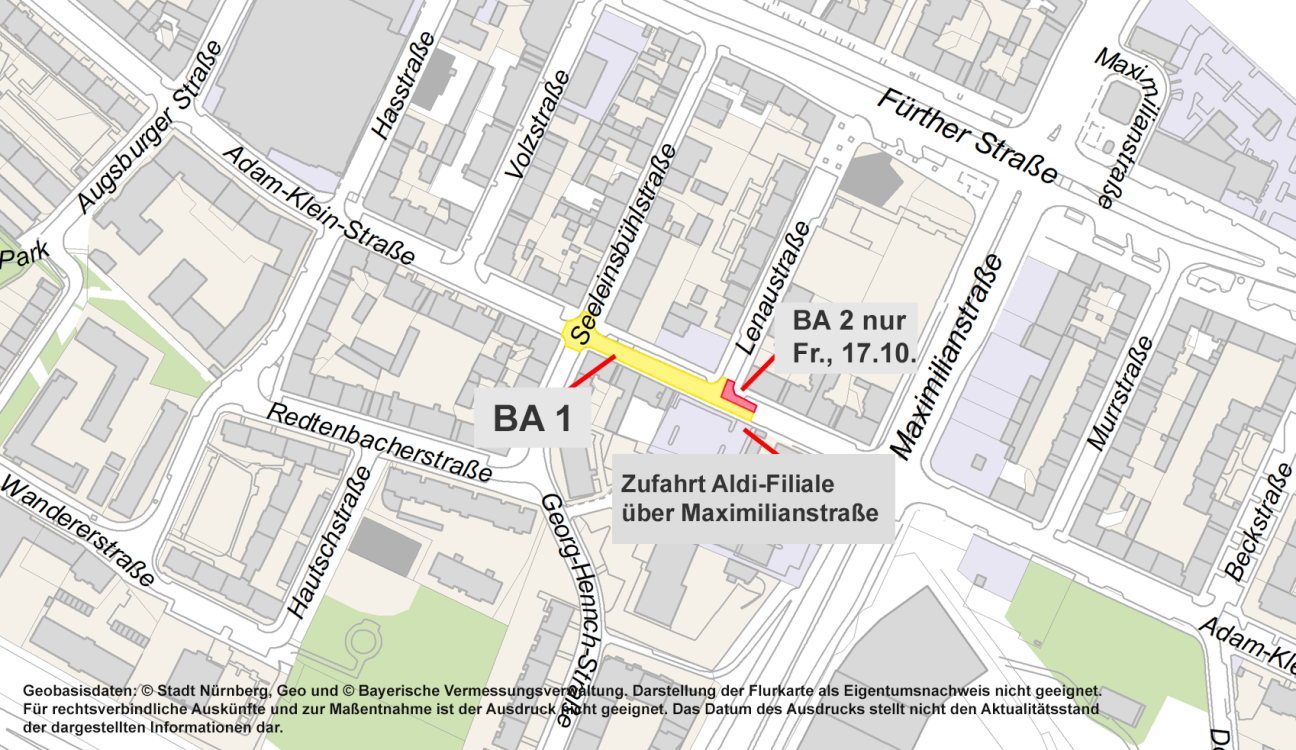 Adam-Klein-Straße Webkarte, Bild © SÖR / Stadt Nürnberg