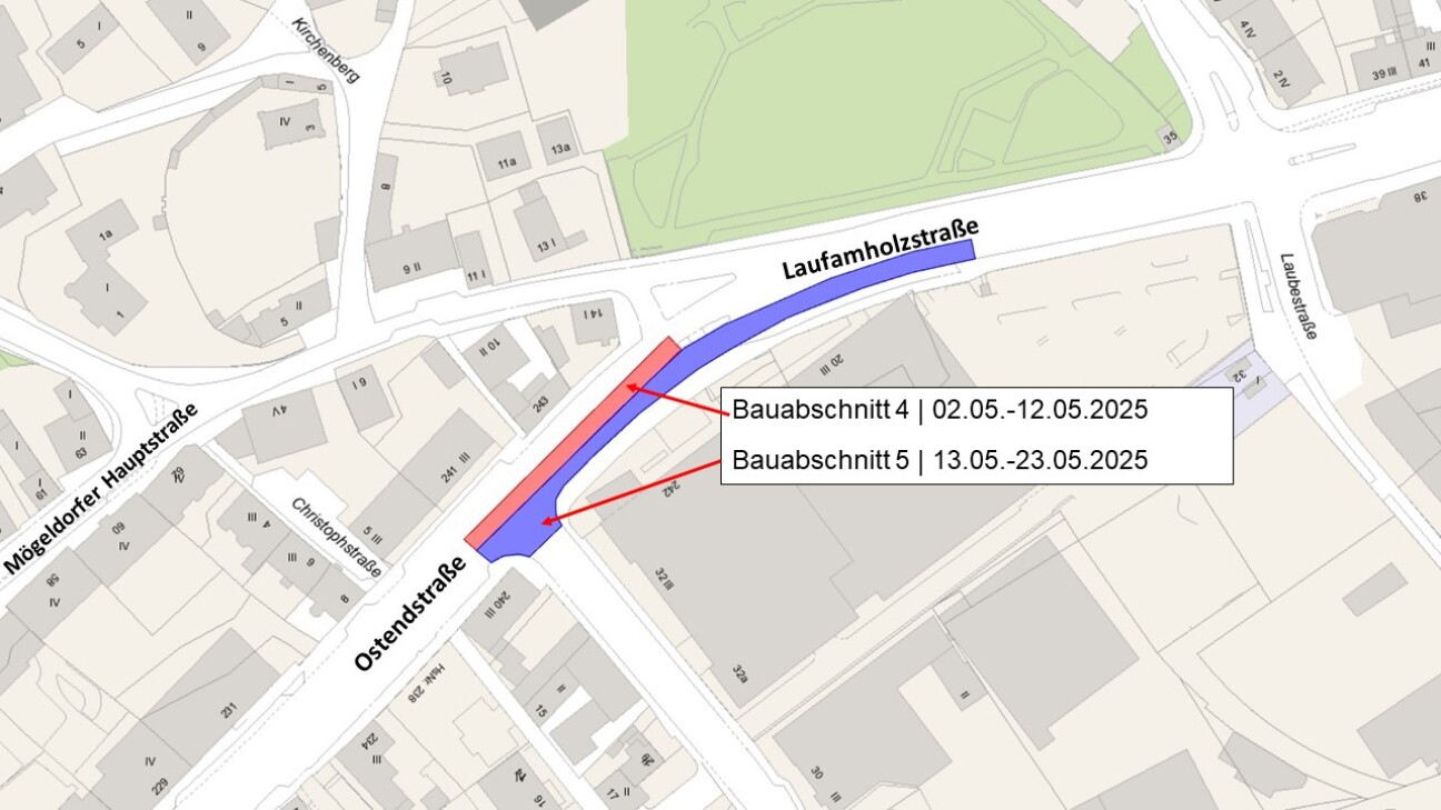 Bild © Sör Bauabschnitte 4 und 5 Laufamholzstraße Ostendstraße, Bild © Sör