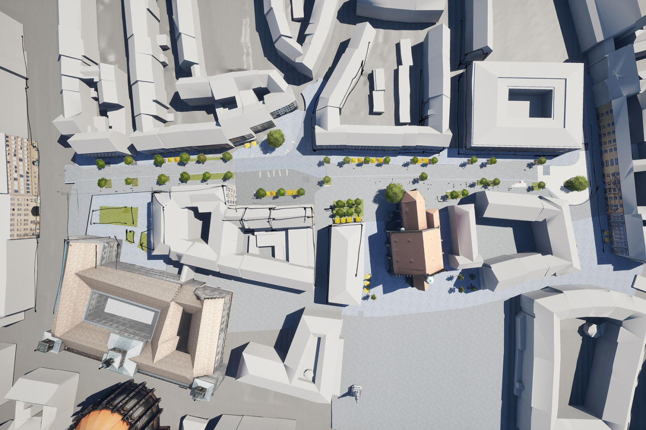 Obstmarkt aus der Vogelperspektive, Bild © ediundsepp / Stadt Nürnberg