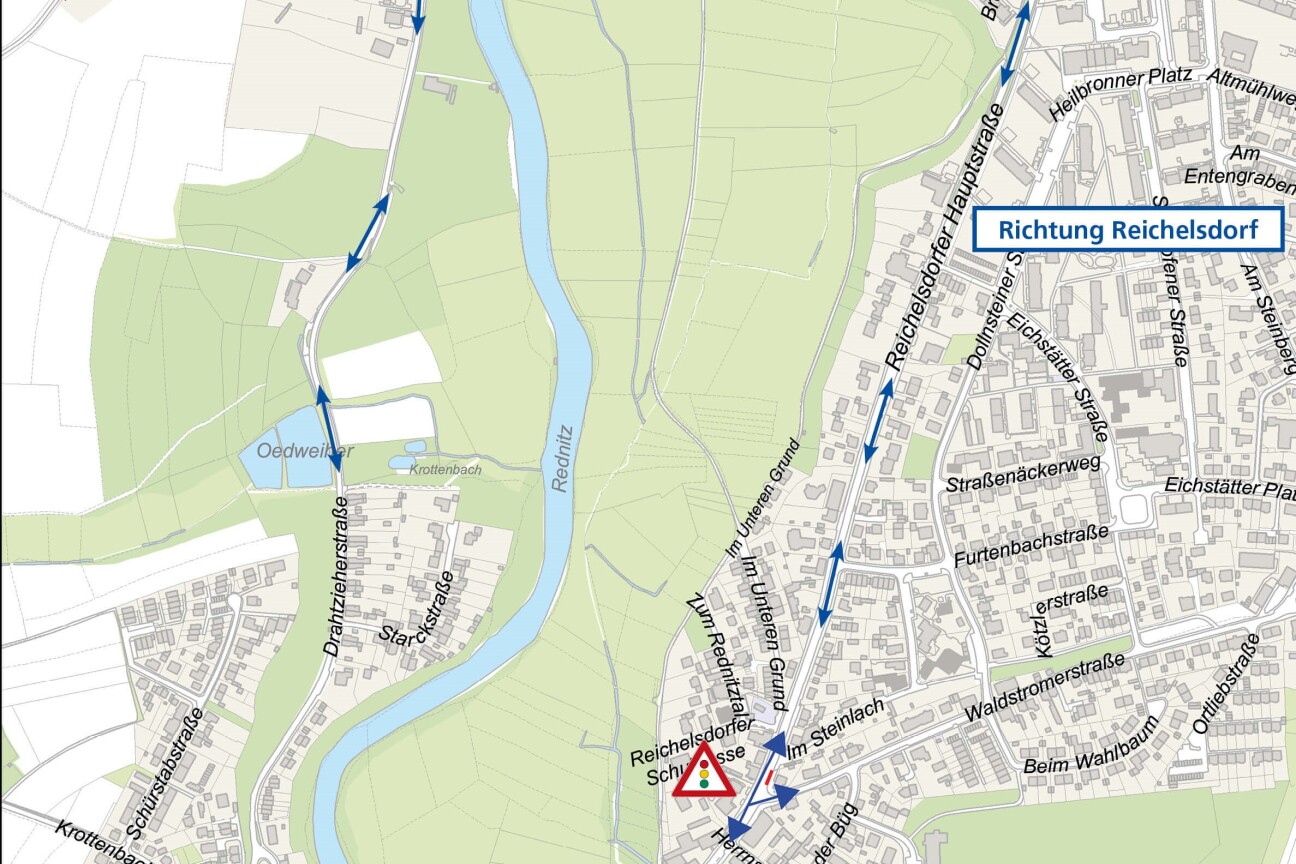 Mühlhofer / Reichelsdorfer Hauptstraße Umleitungen
