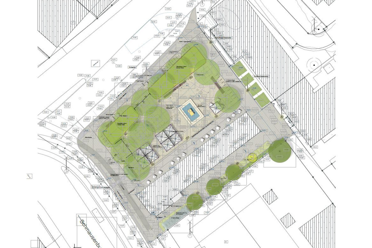 Neugestaltung des Mögeldorfer Plärrers: Plan des Entwurfs, Bild © Hackl Hofmann Lanschaftsarchitekten / Stadt Nürnberg