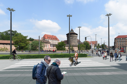 Der Bahnhofsvorplatz nach der Umgestaltung © SÖR / Stadt Nürnberg