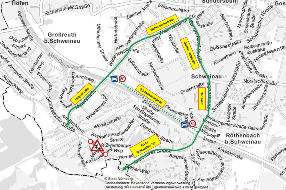 Gebersdorfer Straße Umleitung Durchgangsverkehr