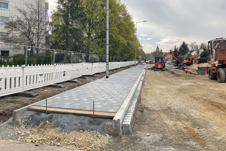 Bauarbeiten in der Gebersdorfer Straße zur Neugestaltung, Bauabschnitt 1