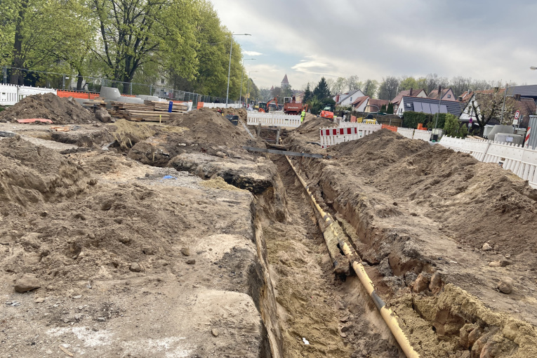 Bauarbeiten in der Gebersdorfer Straße zur Neugestaltung, Bauabschnitt 1
