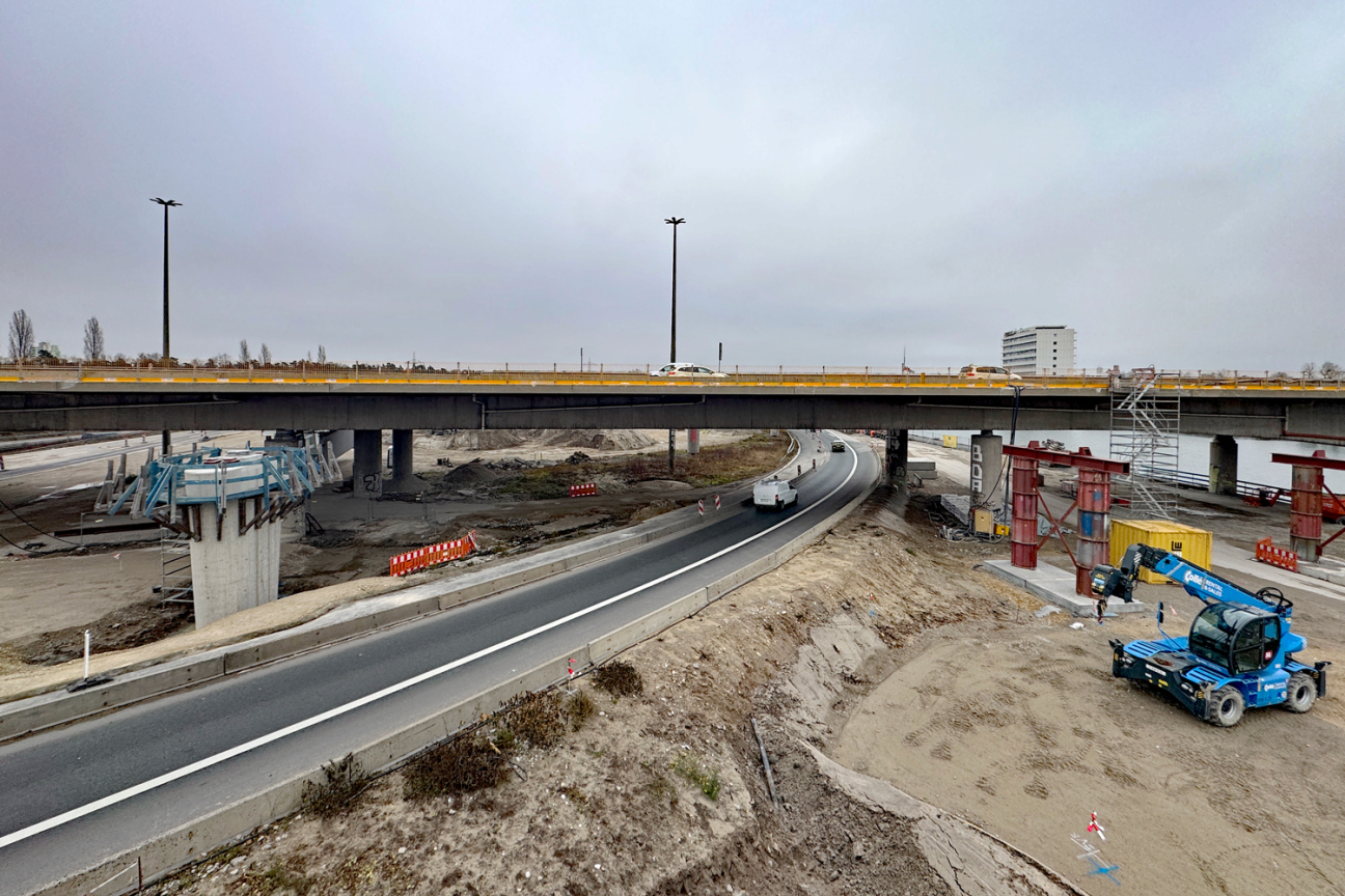 Projekt Hafenbrücken: Frankenschnellwegbrücke am Main-Donau-Kanal, Bild © André Winkel / Stadt Nürnberg