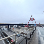 Projekt Hafenbrücken: Einbau eines Brückenabschnitts über der Südwesttangente