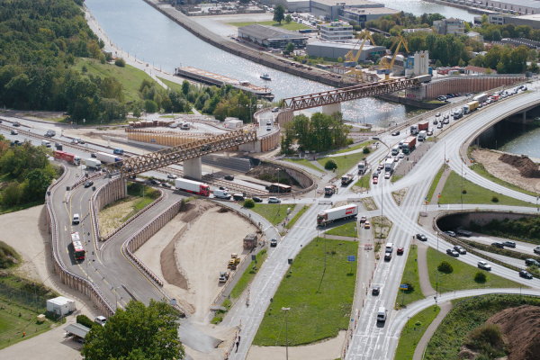 Hafenbrücken: Behelfsbrücke an der Anschlussstelle Nürnberg Hafen-Ost