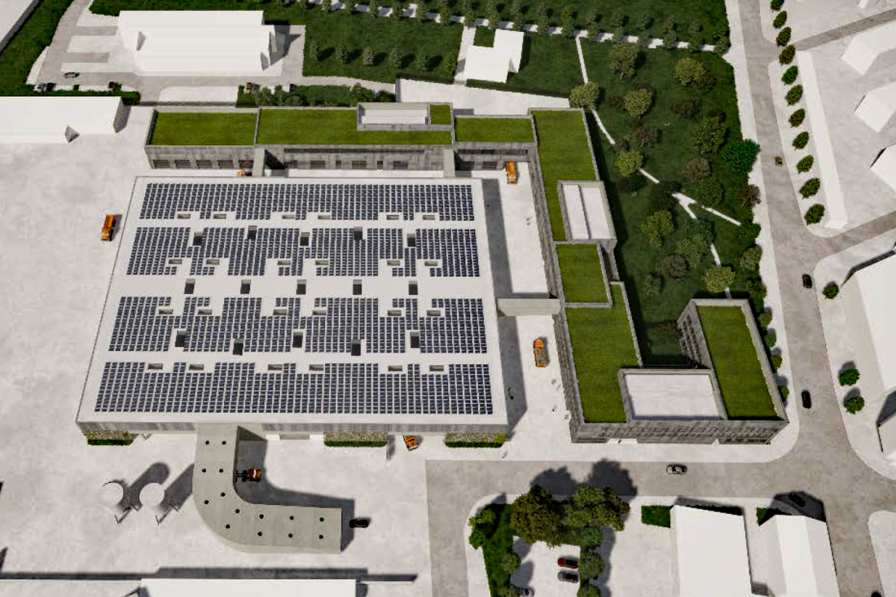 Bild © BOLWIN | WULF Architekten Partnerschaft mbB Luftbild SÖR-Zentrale am Pferdemarkt, Bild © BOLWIN | WULF Architekten Partnerschaft mbB