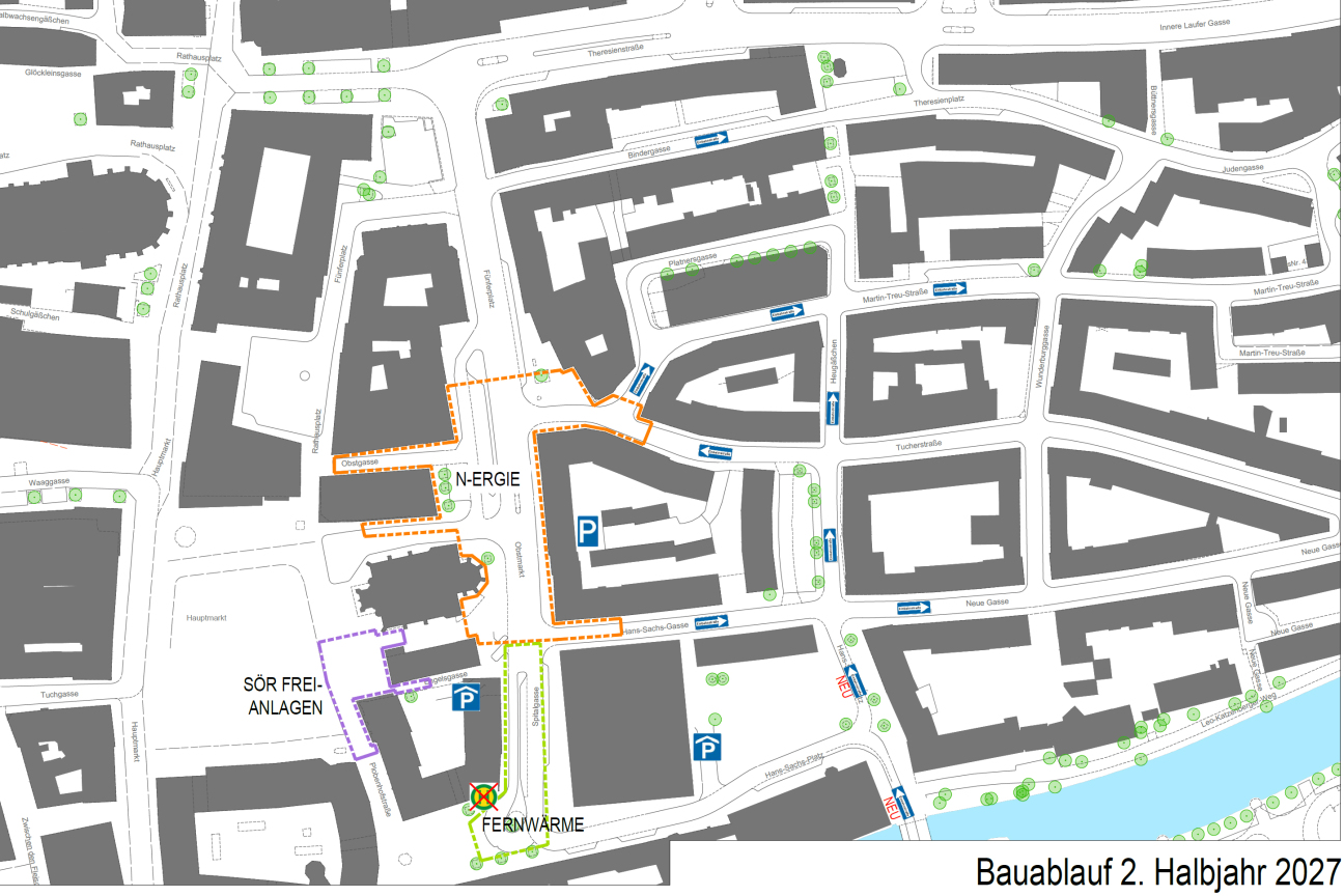Obstmarkt - Umgestaltung - Bauphasen 2026 bis 2029