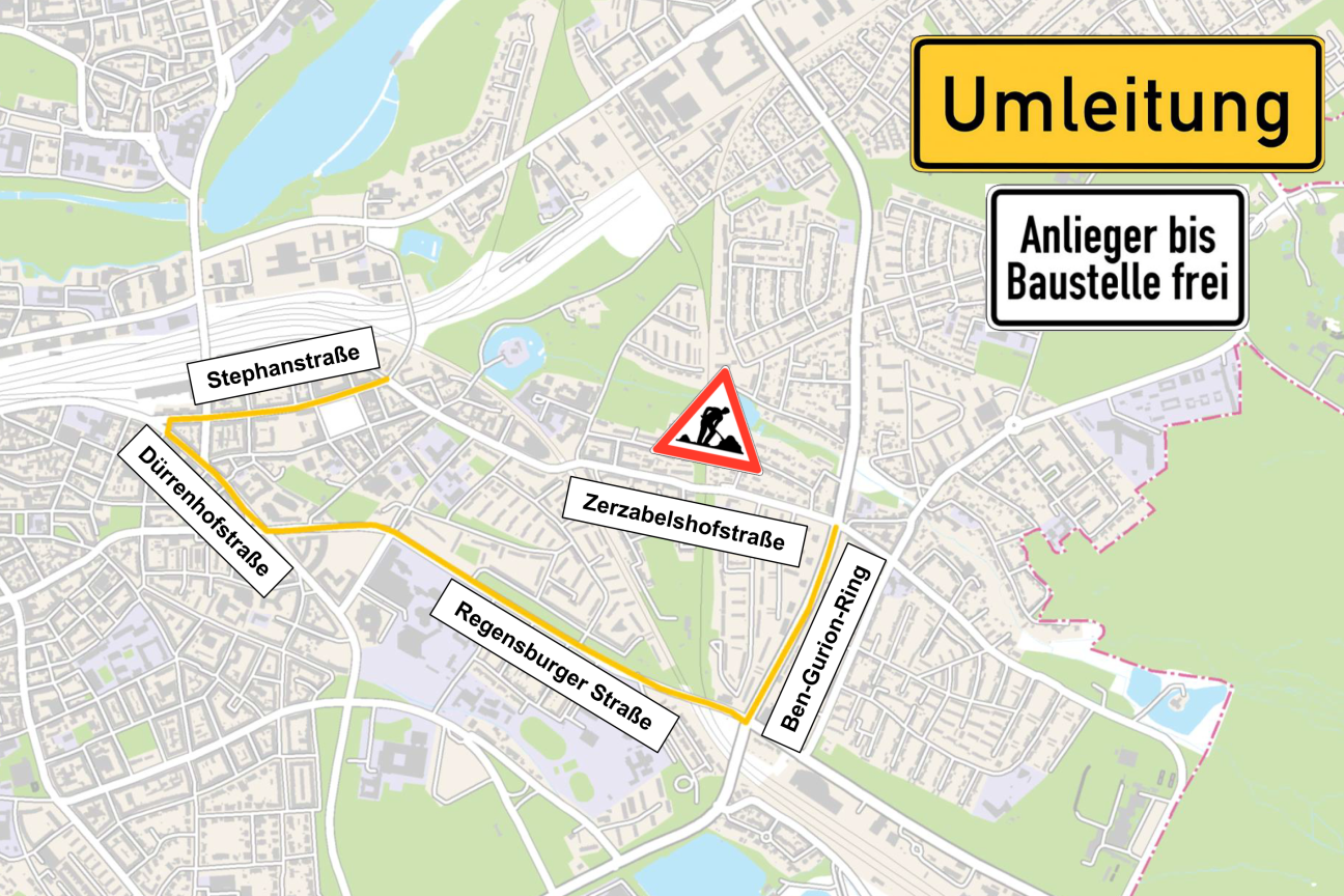 Zerzabelshofstraße Umleitung MIV
