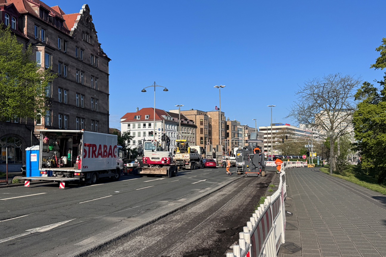 Fahrbahndeckensanierung am Frauentorgraben, Bild © André Winkel / Stadt Nürnberg